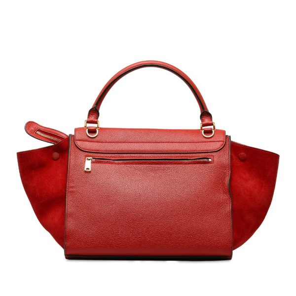 4le94de2urwd0d6g 3 Celine Trapace Handbag Shoulder Bag Red Suede