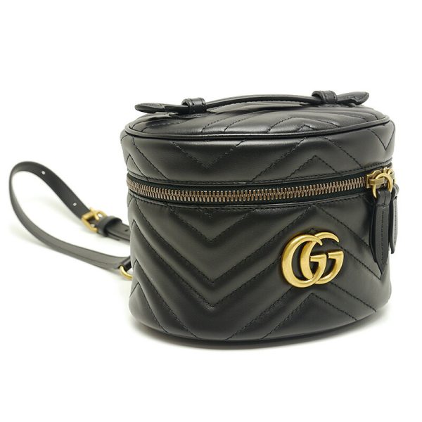 4sh0016 1 GUCCI GG Marmont Mini Backpack Leather Black Rucksack