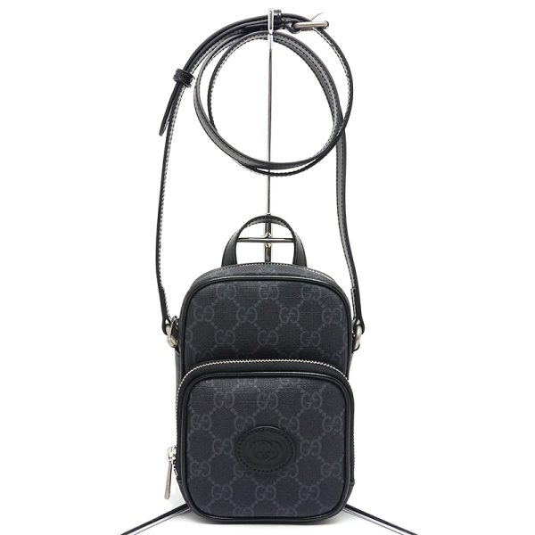 4sh0643 1 GUCCI Interlocking Black GG Supreme Canvas Shoulder Bag