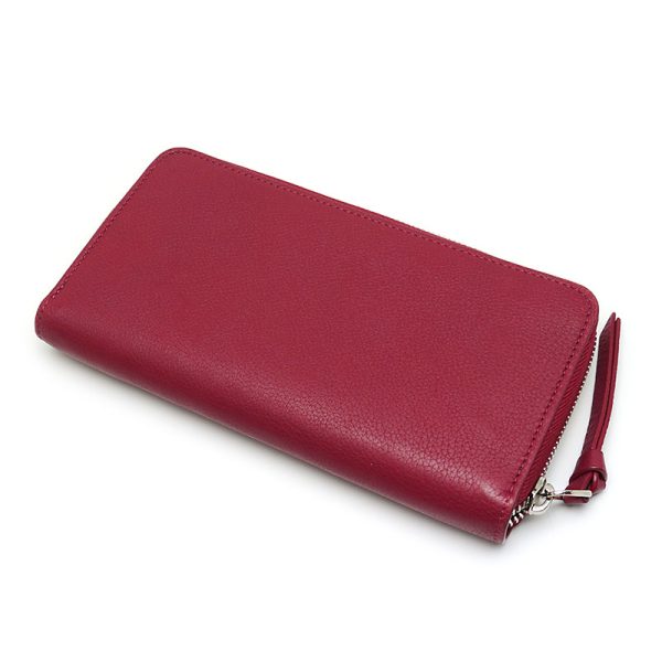 4sh0733 2 Louis Vuitton Lock Me M63816 Calf Red Round Zip Long Wallet