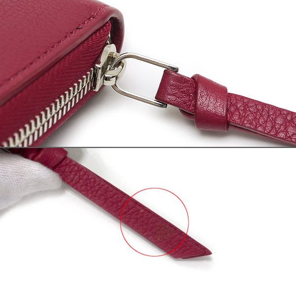 4sh0733 5 Louis Vuitton Lock Me M63816 Calf Red Round Zip Long Wallet