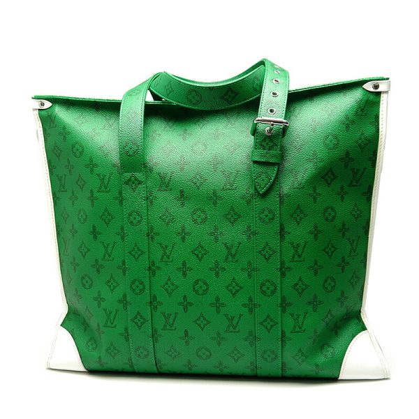 4sh0988 2 Louis Vuitton Hippopotamus GM M58749 LV Large Tote Bag Green