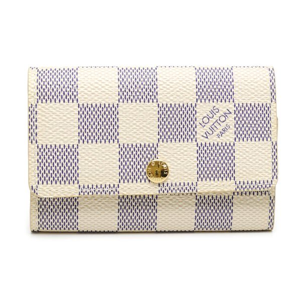 4sh1008 1 Louis Vuitton LV Multicle 6 N61745 Damier Azur 6 key case