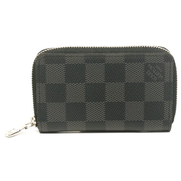 4sh1159 1 Louis Vuitton LV Zippy Coin Purse N63076 Damier Graphite Black