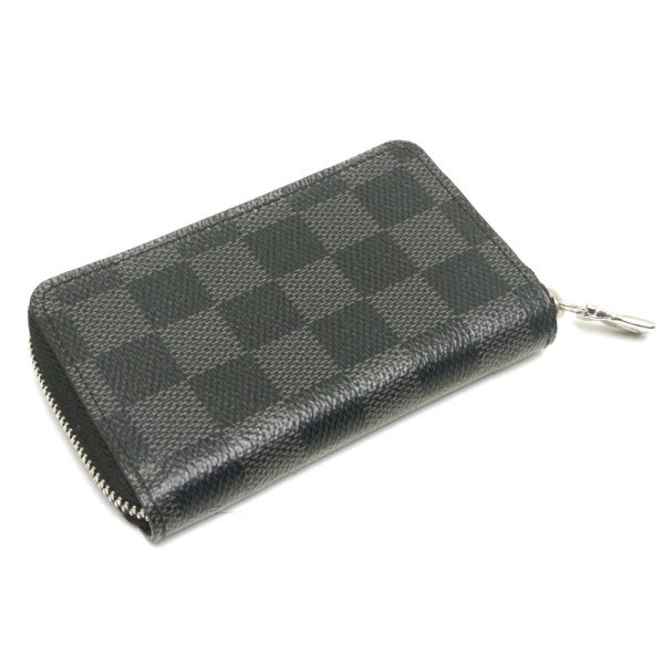 4sh1159 2 Louis Vuitton LV Zippy Coin Purse N63076 Damier Graphite Black