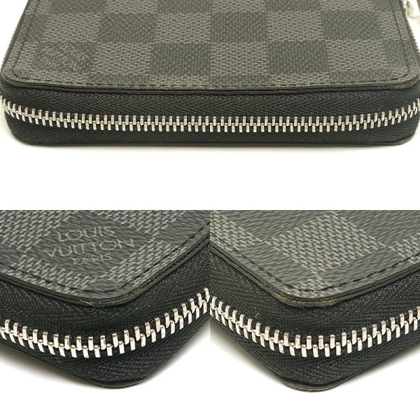 4sh1159 3 Louis Vuitton LV Zippy Coin Purse N63076 Damier Graphite Black