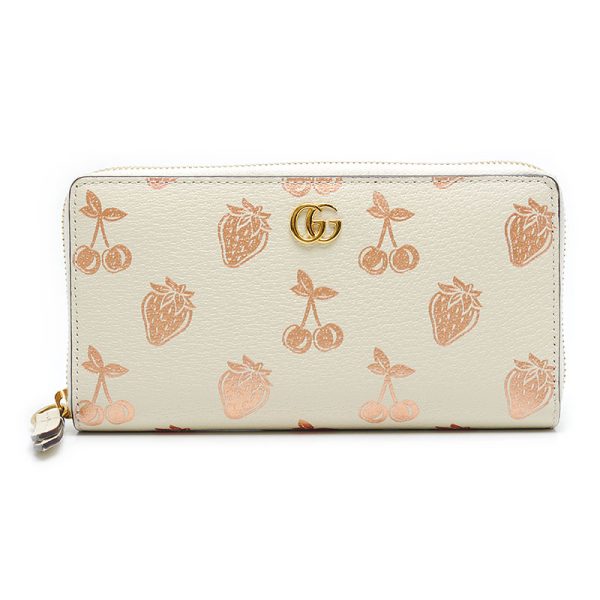 4sh1200 1 GUCCI Zip Around Wallet Pink Berry Cherry Long Wallet