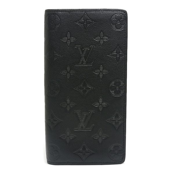 4sh1262 1 Louis Vuitton LV Portefeuille Brazza M62900 Shadow Black Long Wallet