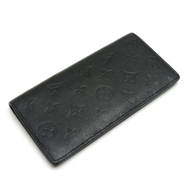 4sh1262 2 Louis Vuitton LV Portefeuille Brazza M62900 Shadow Black Long Wallet