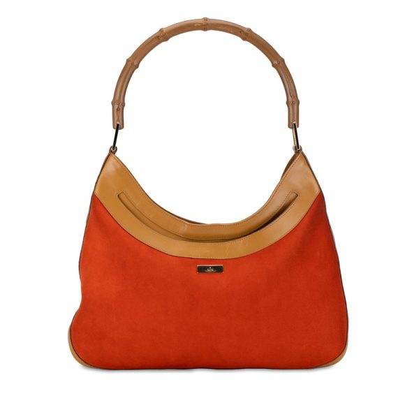 4ueco0ywoqoxl58w 1 Gucci Bamboo One Shoulder Bag Handbag Orange Brown