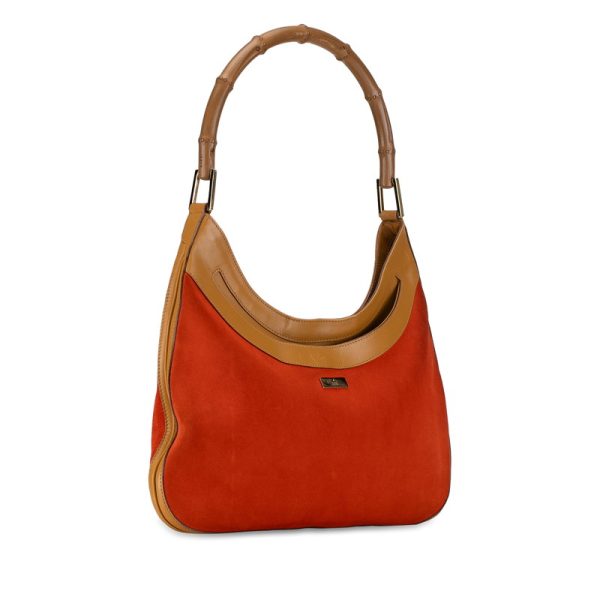 4ueco0ywoqoxl58w 2 Gucci Bamboo One Shoulder Bag Handbag Orange Brown