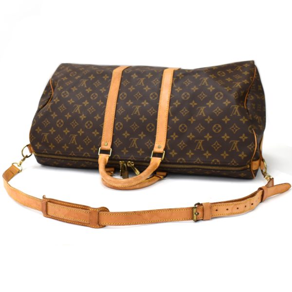 binary comment Louis Vuitton Keepall Bandouliere 55 Boston Bag Monogram Brown