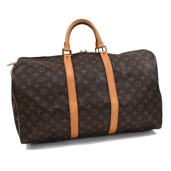 5000001884122052 1 Louis Vuitton Keepall 50 Boston Travel Bag Monogram Brown