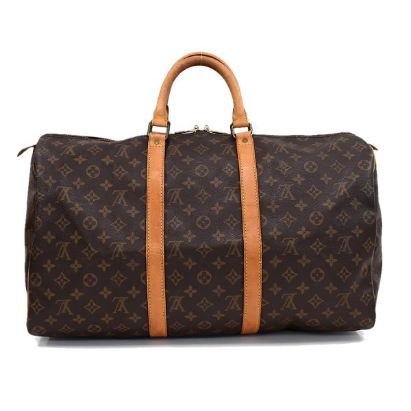 5000001884122052 3 Louis Vuitton Keepall 50 Boston Travel Bag Monogram Brown