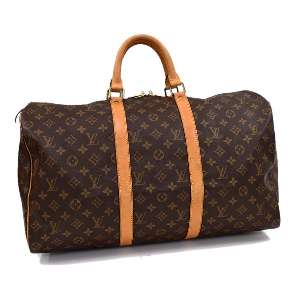 5000001884122053 1 Louis Vuitton Keepall 50 Boston Travel Bag Monogram Brown