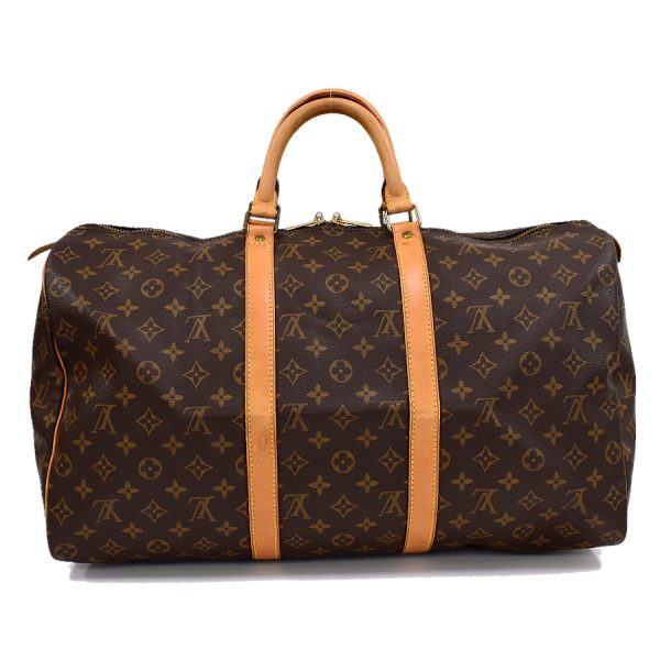 5000001884122053 3 Louis Vuitton Keepall 50 Boston Travel Bag Monogram Brown