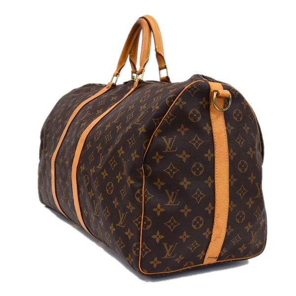 5000001884122110 2 Louis Vuitton Keepall Bandouliere 55 Boston Travel Bag Monogram Brown