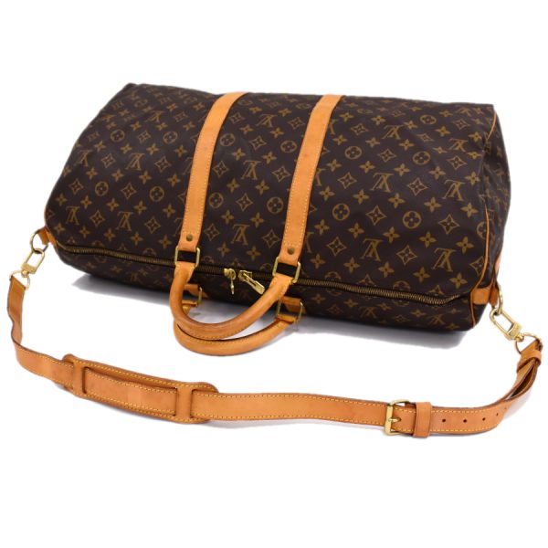 5000001884122110 7 Louis Vuitton Keepall Bandouliere 55 Boston Travel Bag Monogram Brown