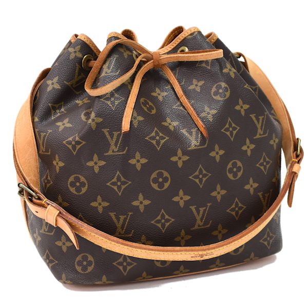 5000001884122584 1 LOUIS VUITTON Petit Noe Shoulder Bag Drawstring M42226 Monogram Brown