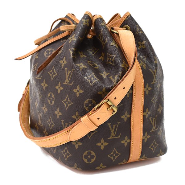 5000001884122584 2 LOUIS VUITTON Petit Noe Shoulder Bag Drawstring M42226 Monogram Brown