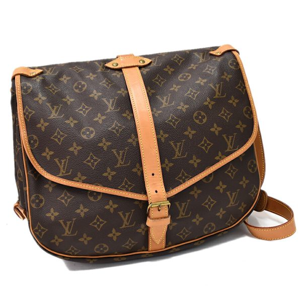 5000001884122819 1 Louis Vuitton Saumur 35 Messenger Shoulder Bag Monogram Canvas Brown