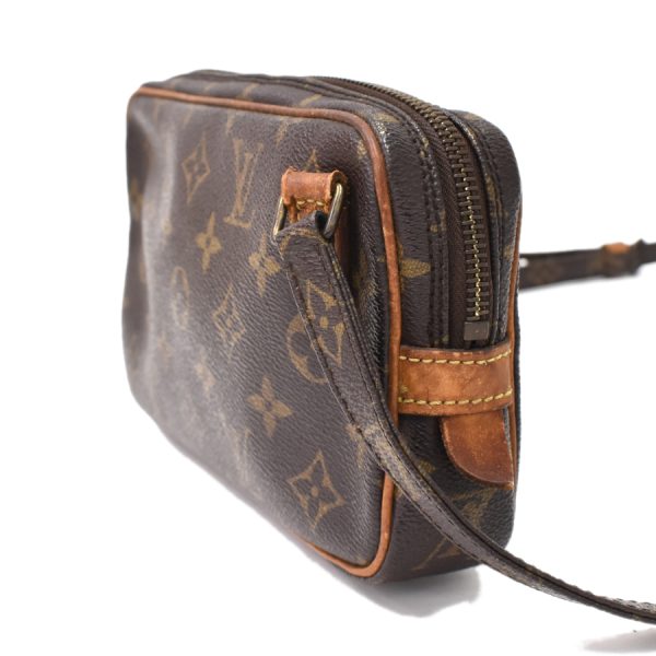 5000001884122825 2 Louis Vuitton Marly Bandouliere Crossbody Shoulder Bag M51828 Monogram Canvas Brown