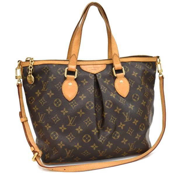 5000001884123017 1 Louis Vuitton Palermo PM 2WAY Tote Handbag Monogram Canvas Leather Brown