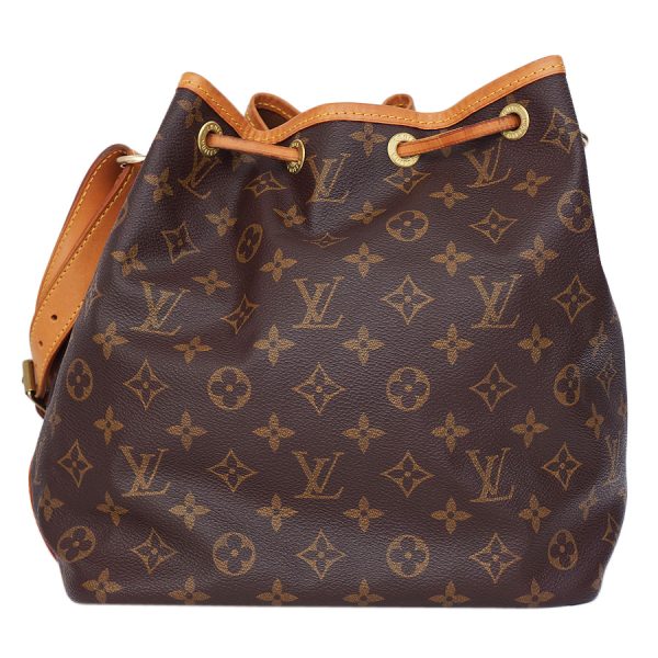 5000001884402683 2 Louis Vuitton Petit Noe Monogram Canvas Shoulder Bag Brown