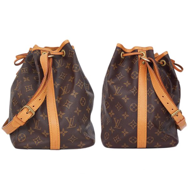 5000001884402683 3 Louis Vuitton Petit Noe Monogram Canvas Shoulder Bag Brown