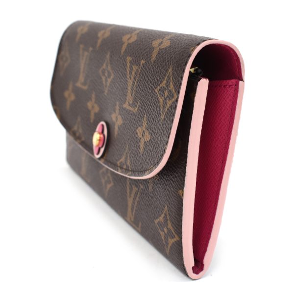 5000002884101407 2 Louis Vuitton Portefeuille Emilie Wallet Monogram Brown Hot Pink