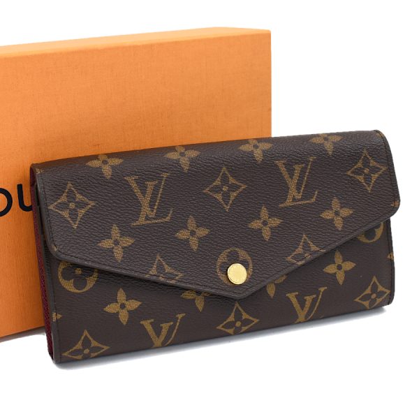 5000002884101417 1 Louis Vuitton Portefeuille Sarah Wallet Monogram Brown Fuchsia