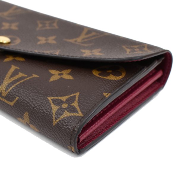 5000002884101417 5 Louis Vuitton Portefeuille Sarah Wallet Monogram Brown Fuchsia