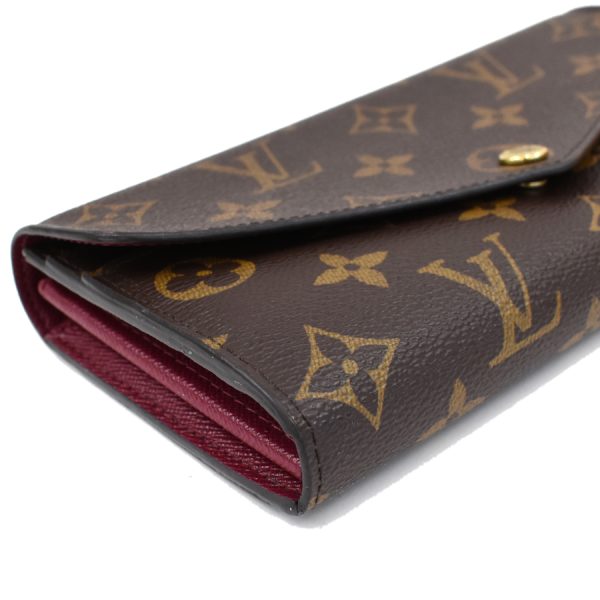 5000002884101417 6 Louis Vuitton Portefeuille Sarah Wallet Monogram Brown Fuchsia