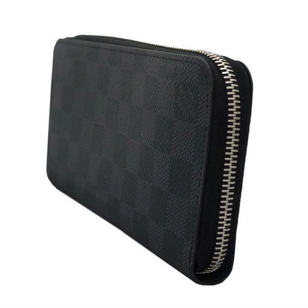 5000002884101418 2 Louis Vuitton Zippy Wallet Vertical Round Zipper Damier Graphite Black