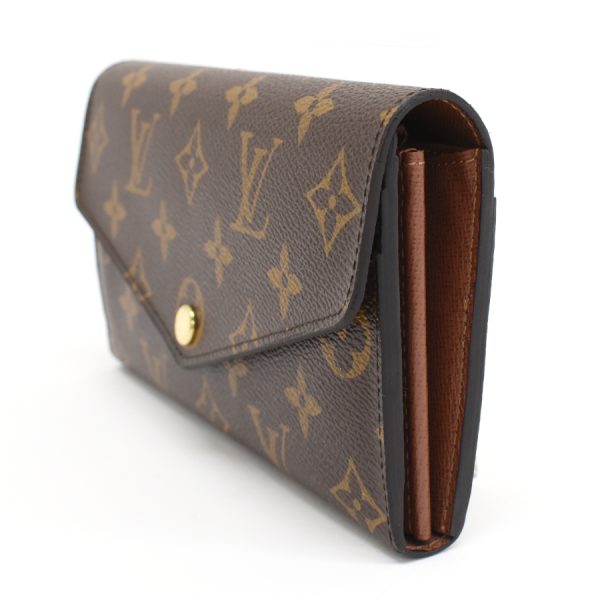 5000002884101458 2 Louis Vuitton Portefeuille Sarah Wallet Monogram Canvas Brown