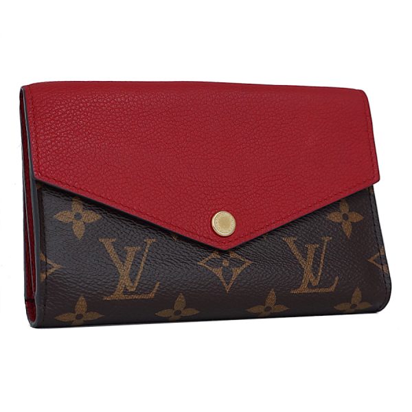 5000002884400743 1 Louis Vuitton Portefeuille Pallas Compact Wallet Monogram Canvas Brown Red