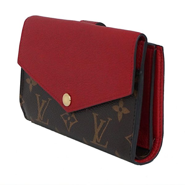 5000002884400743 2 Louis Vuitton Portefeuille Pallas Compact Wallet Monogram Canvas Brown Red