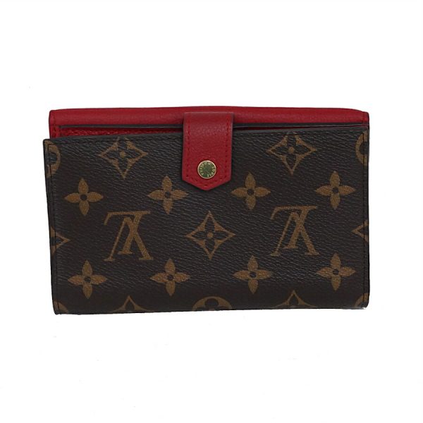 5000002884400743 3 Louis Vuitton Portefeuille Pallas Compact Wallet Monogram Canvas Brown Red