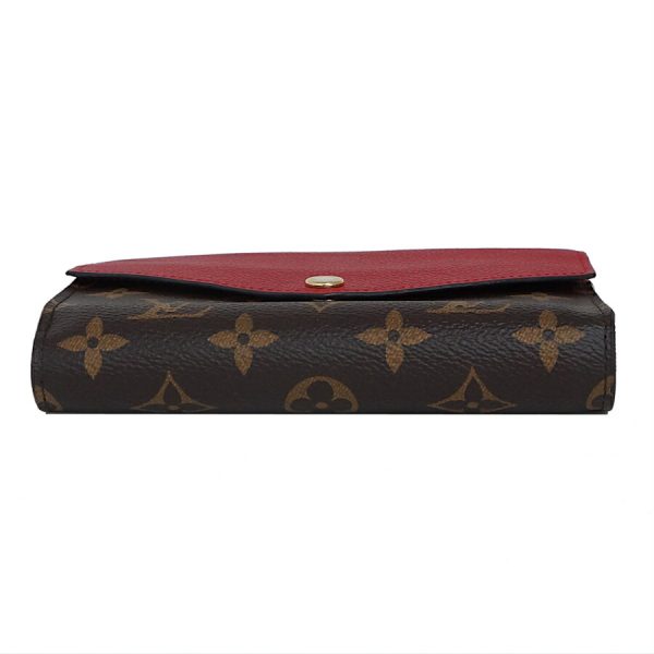 5000002884400743 4 Louis Vuitton Portefeuille Pallas Compact Wallet Monogram Canvas Brown Red