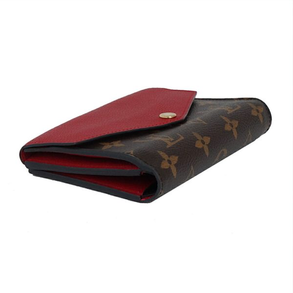 5000002884400743 5 Louis Vuitton Portefeuille Pallas Compact Wallet Monogram Canvas Brown Red