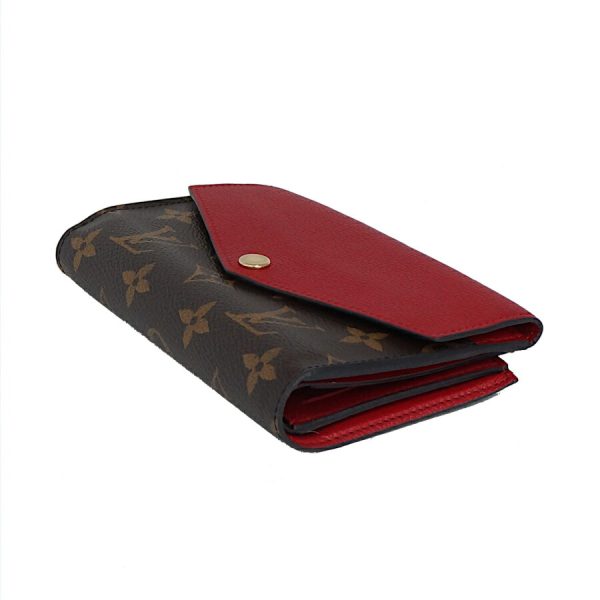 5000002884400743 6 Louis Vuitton Portefeuille Pallas Compact Wallet Monogram Canvas Brown Red