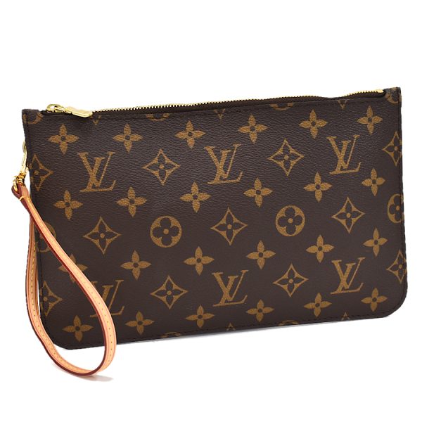 5000004884100958 1 Louis Vuitton Neverfull GM Pouch Accessory Monogram Brown Fuchsia