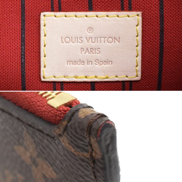 5000004884101020 9 Louis Vuitton Pouch for Neverfull Monogram Brown Red