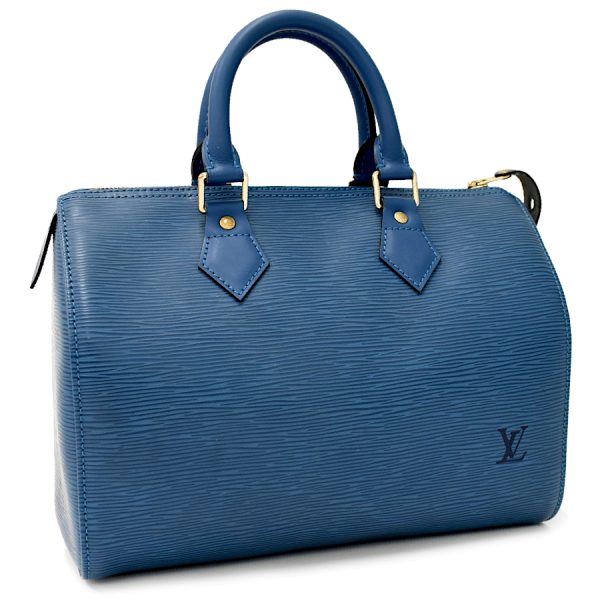 5000009884101295 1 Louis Vuitton Speedy 25 Handbag Epi Leather Toledo Blue