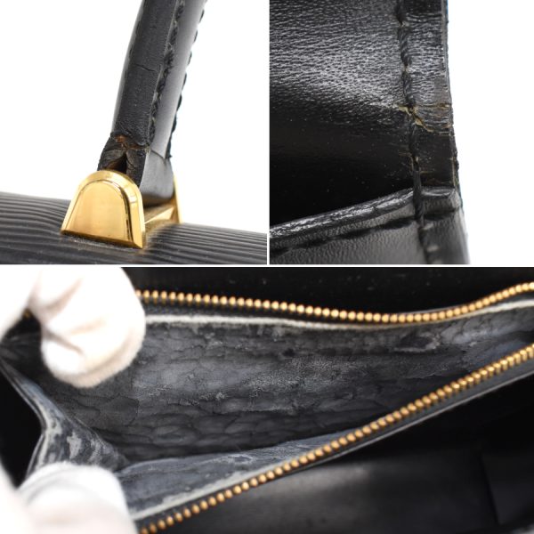 5000009884101456 9 Louis Vuitton Malesherbes Top Handle Handbag Epi Leather Noir Black