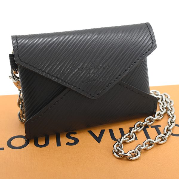 5000010884100226 1 Louis Vuitton Kirigami Chain Necklace Coin Case Epi Noir Black