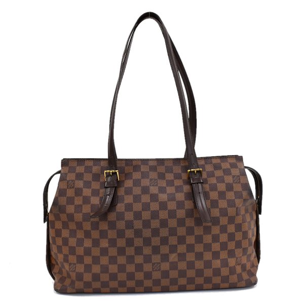 5000017884101419 3 Louis Vuitton Chelsea Shoulder Tote Bag Damier Ebene Brown