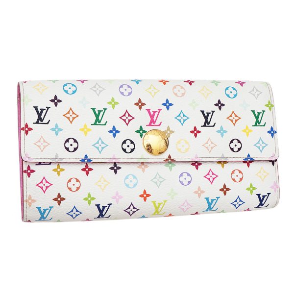 5000026884400038 1 Louis Vuitton Portefeuille Sarah Multicolor Canvas Leather Wallet Pink