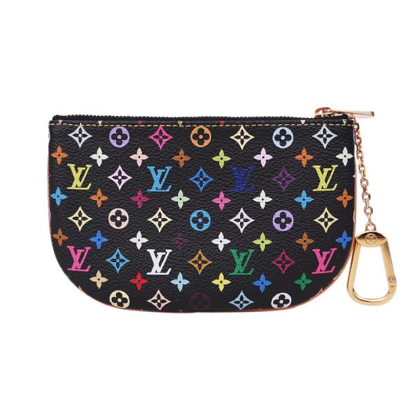 5000027884400025 2 Louis Vuitton Pochette MM Monogram Multicolor Canvas Coin Case Black