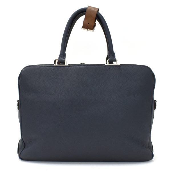 binary comment Louis Vuitton Armand Briefcase MM Business Bag Taurillon Navy Blue